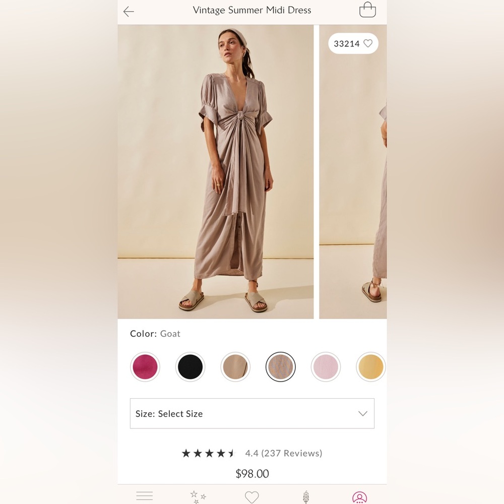 FREE PEOPLE VINTAGE SUMMER MIDI DRESS